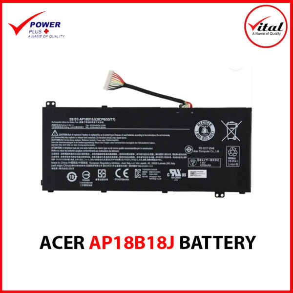ACER AP18B18J BATTERY ORIGINAL FOR ACER ASPIRE 3 A314-32-P9GF 3 A314-32-C00A 3 A314-32-P05T 3 A314-32-C7QH 3 A314-32-P3BZ 3 A314-32-C5L8 3 A314-32-C1K9 3 A314-32-P1EV 3 A314-32-C9BT 3 A314-32 3 A314-32-P2NS